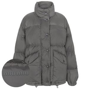 미우미우 25FW 스틸그레이 퐁제 구스 다운 자켓 ML1110 158A F0276