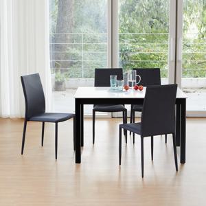 베스트리빙 앨빈 블랙 젠 1200 4인 세라믹 식탁세트