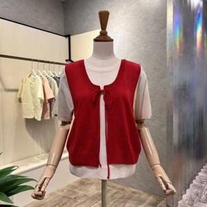 [ab.f.z]AOZ4HW36J_라운드 배색 베스트 니트 셋트