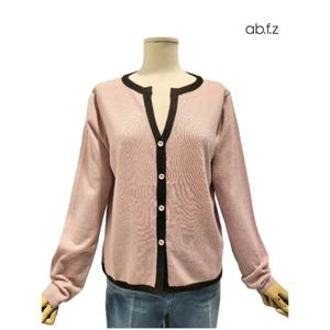 [에이비에프지]배색 포인트 V넥 긴팔 니트 가디건 APZ4HYZ1J