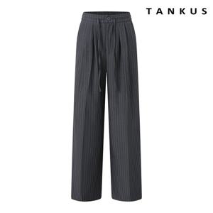 [탱커스]핀턱 밴딩 스트라이프 롱 팬츠  TX3PT006L0