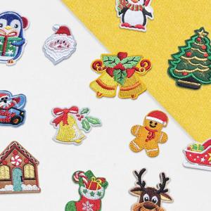 패브릭 전용 열부착 디자인 자수 패치 크라스마스(C)