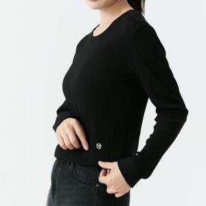 잠뱅이 HC09 여성 골지 베이직 라운드넥 슬림 긴팔 티셔츠 AP3WTL555 BK