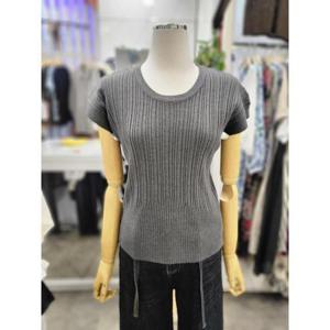 밸리걸 세이브존01 가을 캡소매 라운드넥 슬림 골지 니트 609770