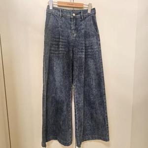 스테파니 HC07 반 밴딩 와이드 핀턱 데님 팬츠 A25DM5310