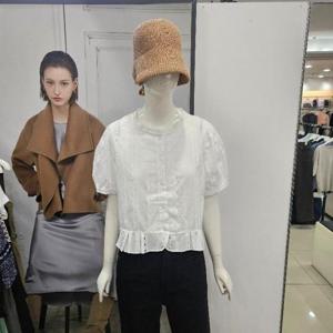 Ab.f.z DP01 코튼펀칭레이스소매숏블라우스 AFZ3ZB37