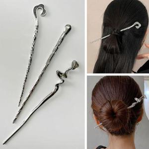 [잇백잇슈] 실버메탈비녀 우아한 세련된 스타일리시