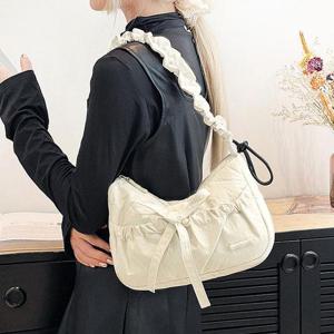 [잇백잇슈] 원포켓리본숄더백 패션 곱창끈 옥스포드