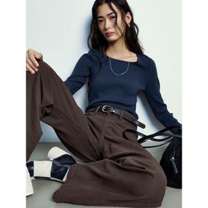 (325951LY4R) [에잇세컨즈] 온고잉 립 스퀘어넥 풀오버  네이비