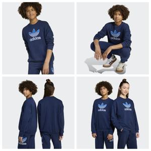 아디다스키즈 JV8572 트레포일 크루넥 스웨트 티셔츠 주니어 로고 맨투맨 (130-160) H