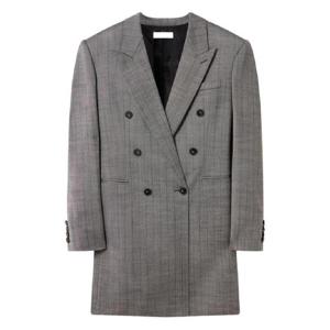 25 FW 스텔라 매카트니 핀스트라이프 더블 브레스티드 코트 6A06063GR650 TP441596878