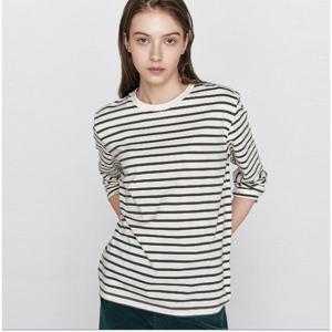 [지오다노]여자 라운드넥 베이직 스트라이프 저지 긴팔 티셔츠 5컬러 325913