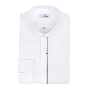 [에스티듀퐁(셔츠)]화이트 삼색 포인트 슬림핏 긴소매 셔츠 SE5FM21LS308SWH