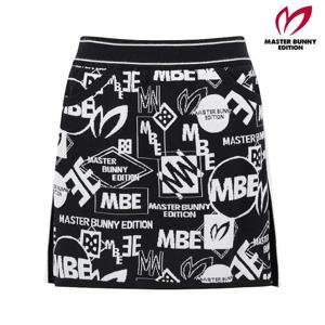 마스터바니  (421E3PC391) 여성 배색 로고 패턴 니트 큐롯 스커트