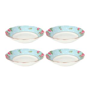 [로얄알버트]뉴황실장미 소찬기 4P (폴카블루)