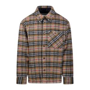 버버리 체크 패턴 체스트 포켓 울 오버셔츠 8110913 B1001