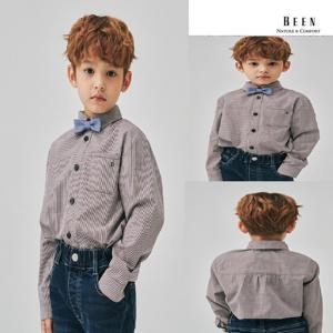 [빈]BZ63BL01BN 브라운 체크 블라우스 셔츠