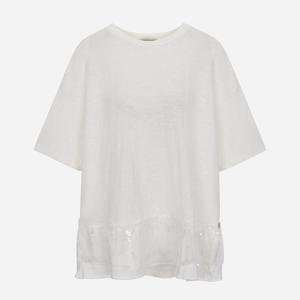 [써스데이아일랜드]스팽글 패치 오버사이즈 티셔츠 T256MTS133W