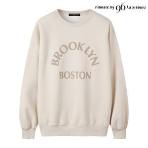 [나인식스뉴욕(영캐릭터)]빵떡 포인트 레터링 기모 라운드 티셔츠 (NP4LW002L0)