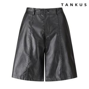 [탱커스] 레더 뒷 밴딩 하프 팬츠 (TX4PT001L0)