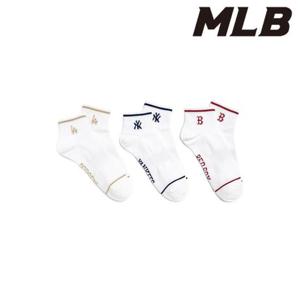 MLB (3ASOLS25N-00BGS) 스트라이프 스몰 로고 발목 양말 3족세트 MLB