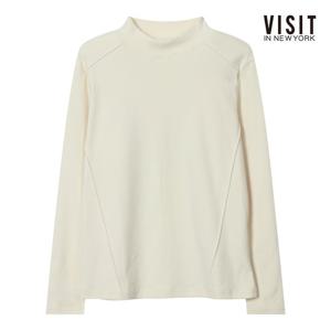 [비지트인뉴욕]절개 라인 하이넥 피치기모 긴팔 티셔츠 V5ALT02