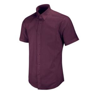 반팔슬림)와인 솔리드 셔츠_MS221