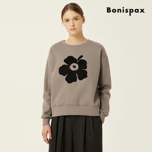 보니스팍스  플라워 프린팅 루즈핏 기모 맨투맨 티셔츠 (XPATS005M0)