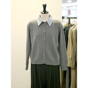 메종블랑쉬 세이브존03 르피타 카라 레이어드 배색 니트 가디건 AGL254BKTA51A