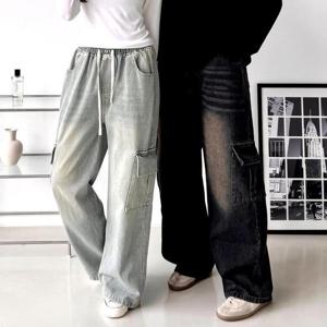 피센 남녀공용 머드워싱 카고데님 와이드 SD-1004500