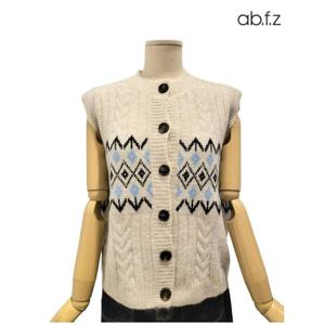 [에이비에프지]아가일 패턴 니트 베스트 APZ4ZV35K
