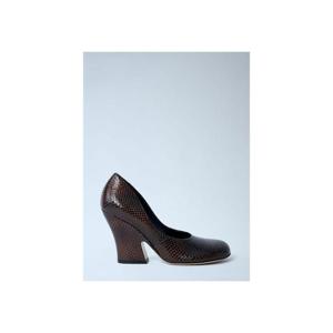 25 FW 드리스반노튼 여성 파이톤 엠보싱 가죽 웨지 펌프스 dvn0262030brn