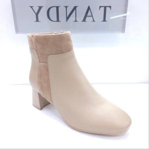 [탠디]부츠 6cm 여성 앵클 라운드코 투톤 X2C5N501