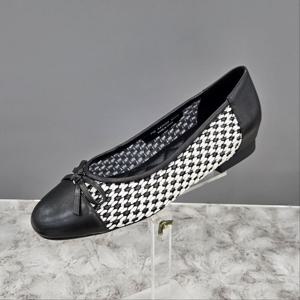 [탠디]패턴 콤비 리본 플랫슈즈 X2HT50GP59 G-BLACK 8SD JJ