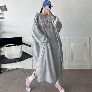 빅사이즈 502 카페캐릭터나염롱원피스 DNMT820