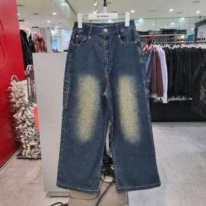 에어워크주니어 sh06 와이드 카고 워싱 기모 INK/블루 데님팬츠 R258B3134A