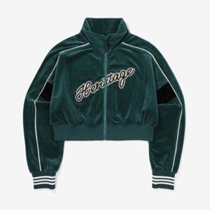 휠라 여성 파이핑 벨벳 트레이닝자켓 FS2FTF3153F_DGR