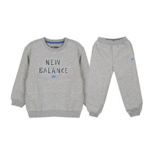 뉴발란스키즈트레이닝세트 PQC NK9YFB425U-AC 컬러 로고 기모 스웨트셋업