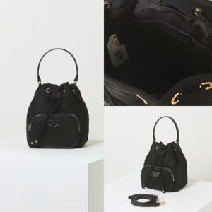 [헤지스] 베이직 나일론 레더 콤비 드로우스트링 HIBA5F303BK