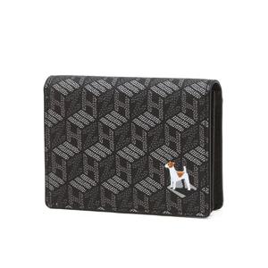 [헤지스]헤지스 블랙 이니셜패턴 가죽 명합지갑 WUHO4F903BK