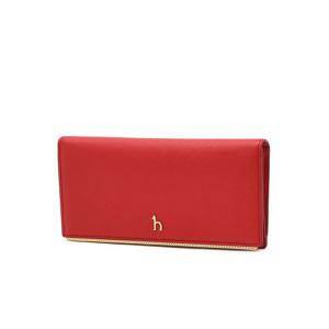 [헤지스]헤지스 레드 라인배색 소가죽 장지갑 WIWA4F301R2