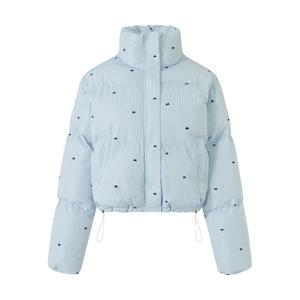 [위시드]리본 패턴 스트링 하이넥 패딩 점퍼 (WICDJP002)