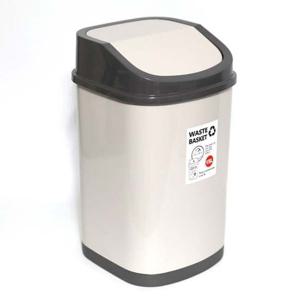 한진 푸시 정사각 휴지통5리터-소1호 스윙 쓰레기통 휴지통 쓰레기통 스마트휴지통 분리수거 종량제 화장실 욕실 거실