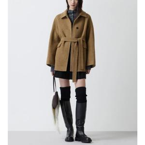 [쥬크]알파카 블렌디드 벨티드 하프 코트 Z254MSG533