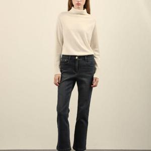 올리비아로렌 H 밍크본딩 부츠컷데님 VVCMP4WA181