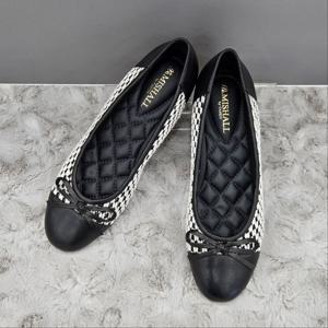 [탠디]패턴 콤비 리본 플랫슈즈 X2HS50YS59 G-BLACK 5SD JJ