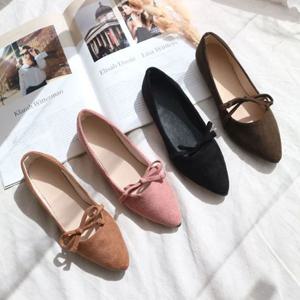 편한구두 리본포인트 플랫슈즈 오피스룩 여성 여대생