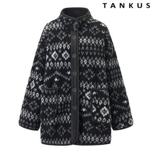 [탱커스] 시어링 패턴 하이넥 플리스 자켓 (TX4JK030L0)