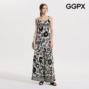 [지지피엑스]휴양지룩 플로럴 뷔스티에 롱 점프수트 (GP6OP019F)