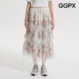 [지지피엑스]플라워 티어드 레이스 스커트 (GP6SK010F)